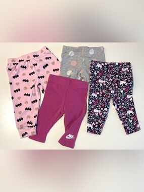 Nike Girls' Magenta Capri Leggings with White Logo